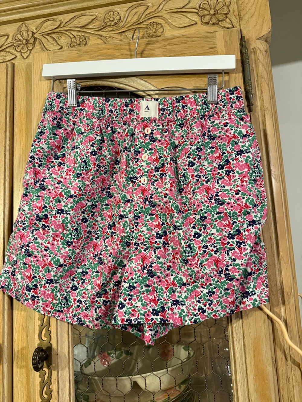 Anthropologie Floral Button-Front Women’s Shorts - Pink Green Floral